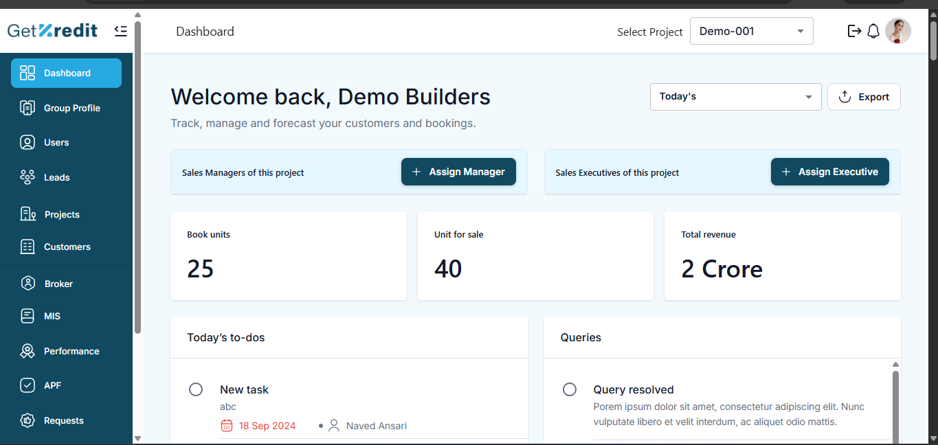 GetKredit Dashboard